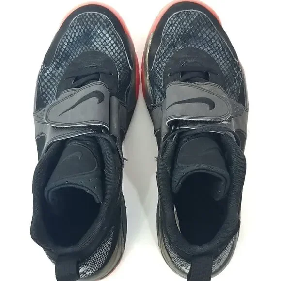 NIKE AIR VEER "Premium" Black Anthracite Atomic Red Sneakers Trainers Size 10.5 - Picture 4 of 11